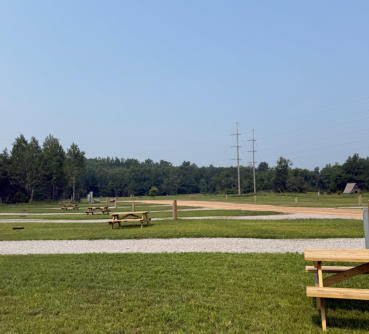 This is a picnic table at Charley’s RV Resort Campground