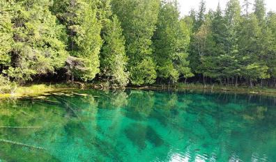 Kitch-iti-Kipi Spring a short drive from Charley’s RV Resort Campground
